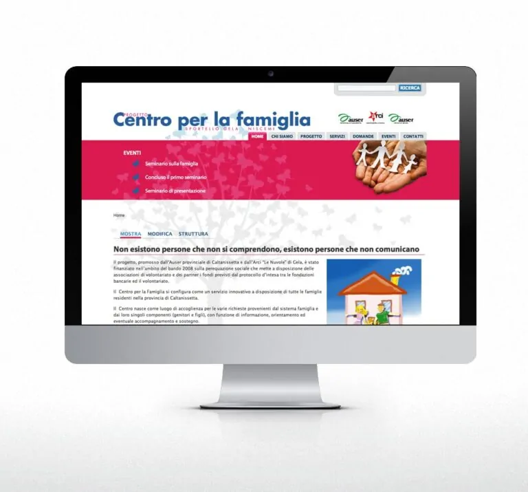 sito web progetto centro per famiglia arci - auser
