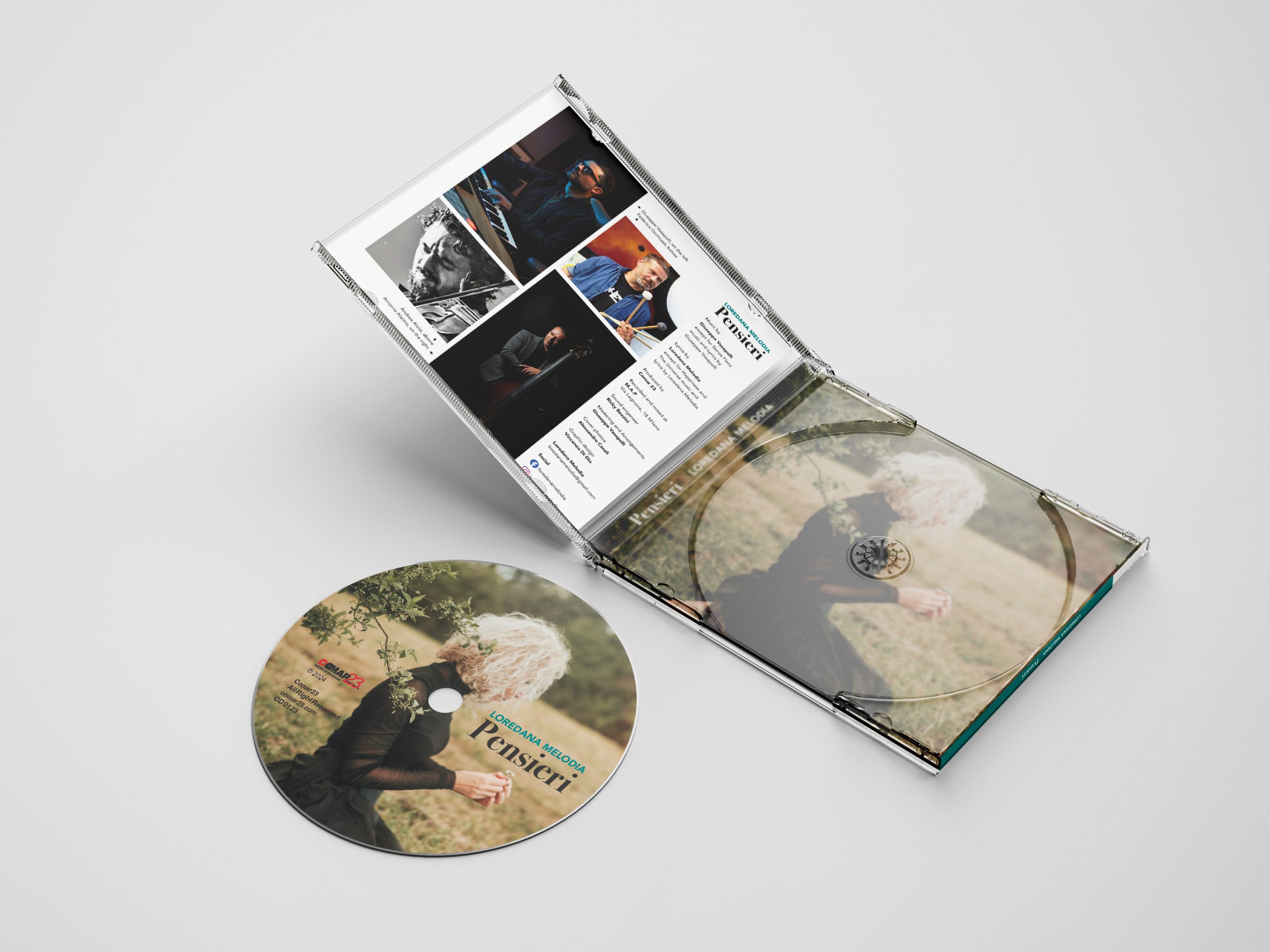 Copertina del CD musicale di Loredana Melodia con grafica realizzata per la stampa